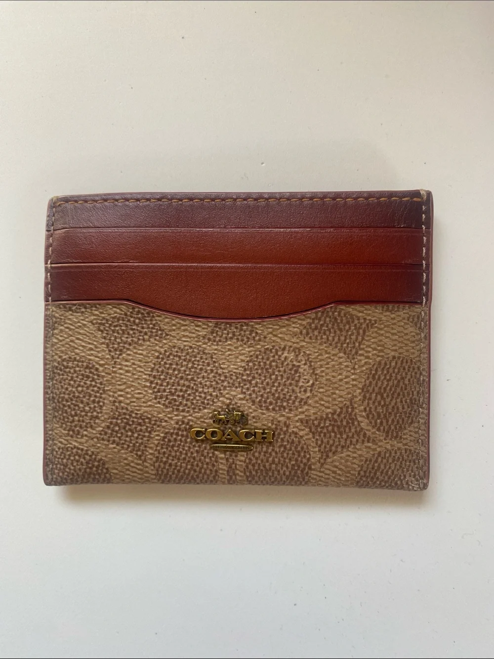 Coach Signature Canvas 6 Card Holder GUC - Picture 1 of 3